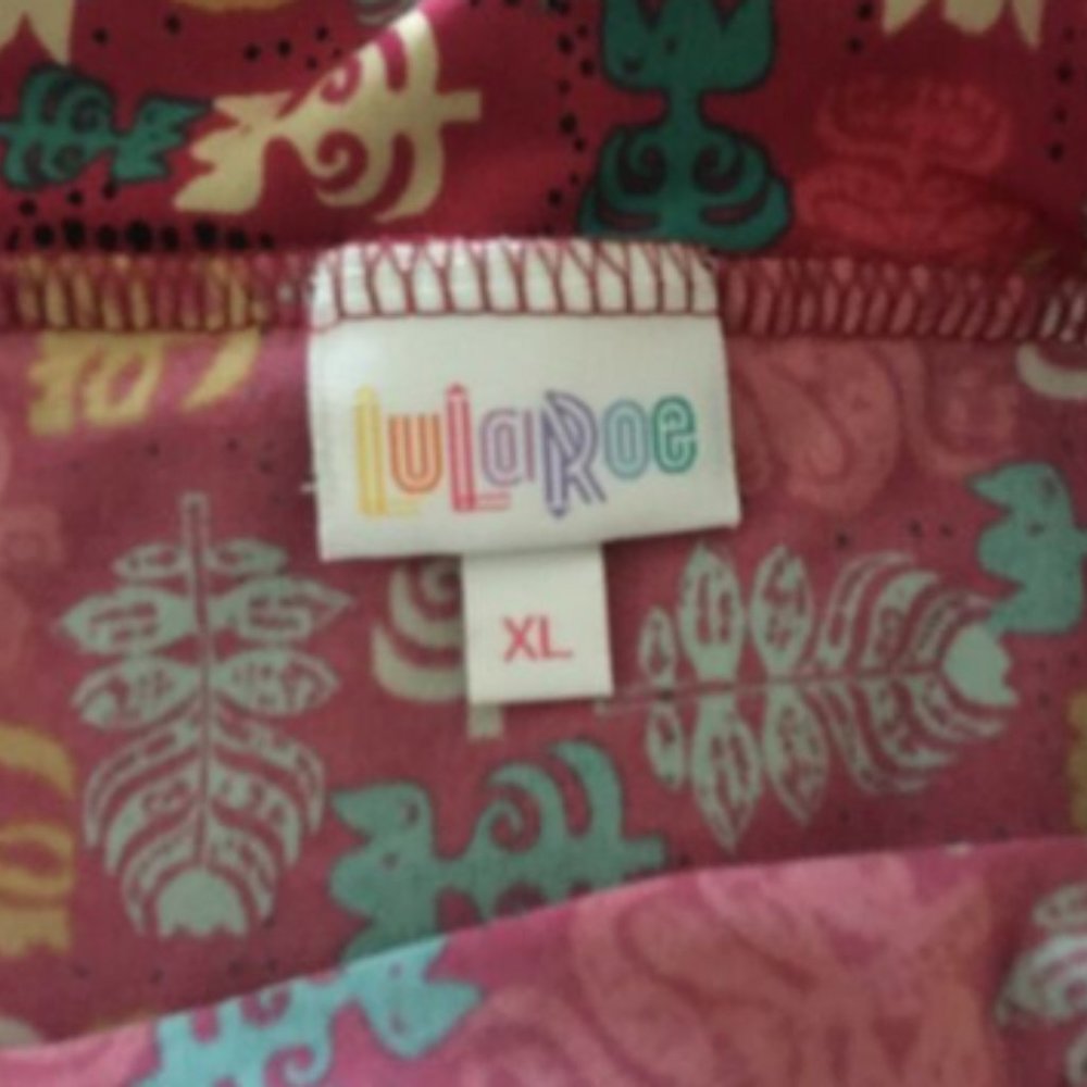 LulaRoe Maxi Skirt XL Pink Backgrnd Tropical Tiki - Picture 7 of 7